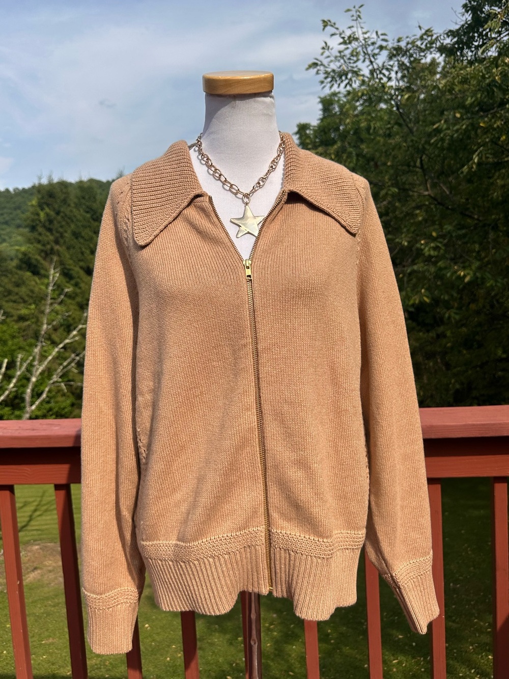 NWT! Lands' End Drifter Cotton Zip-Up Cardigan